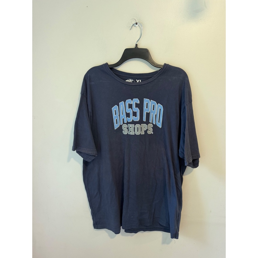 Bass Pro Shops Mens XL Navy Blue Graphic Logo T-Shirt Short Sleeve Cotton Tee